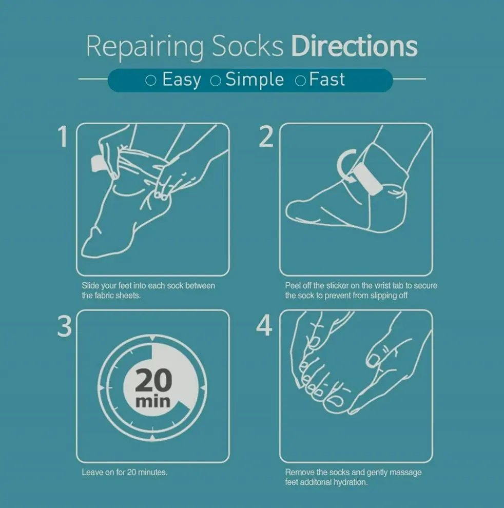 Intensive Foot Spa Socks (6-Pack) | Coconut Oil + Milk Extract + Hyaluronic Acid