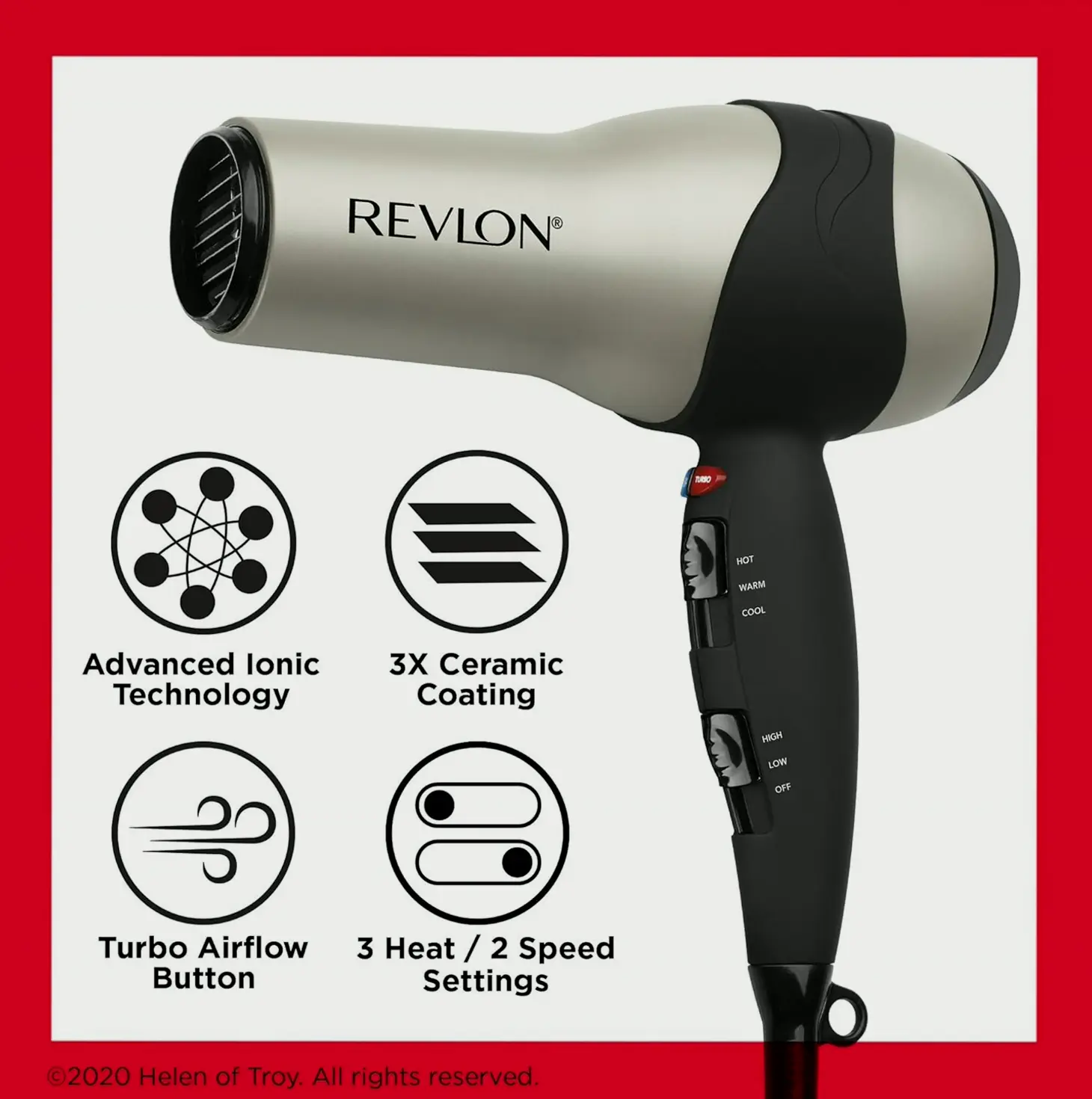 Revlon Turbo Hair Drier, 1875 W Silver
