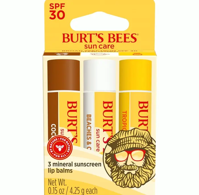 Burt's Sun Care Lip Treatment, 3 Tubes