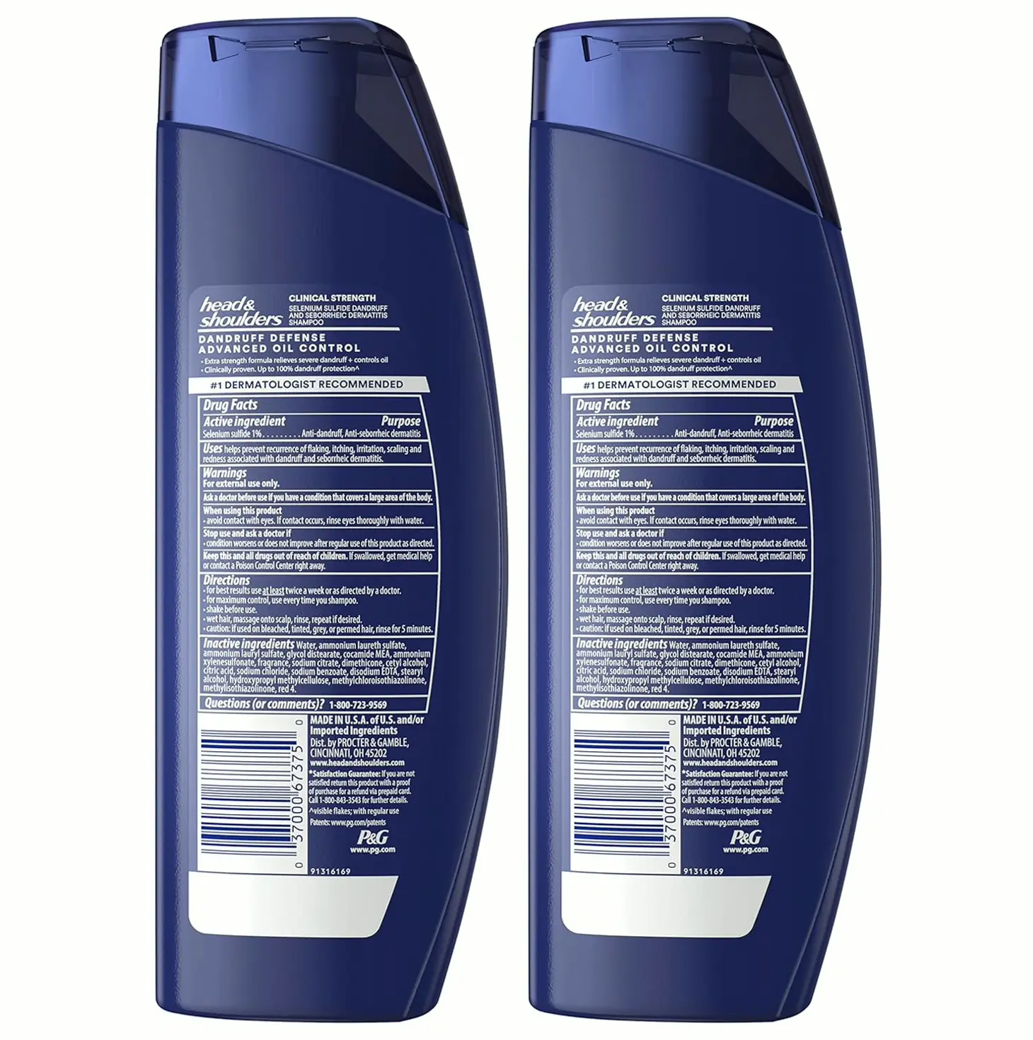 Head & Shoulders Clinical-Grade Anti-Dandruff Twin Pack, Superior Oil & Flake Control, Prescription Power