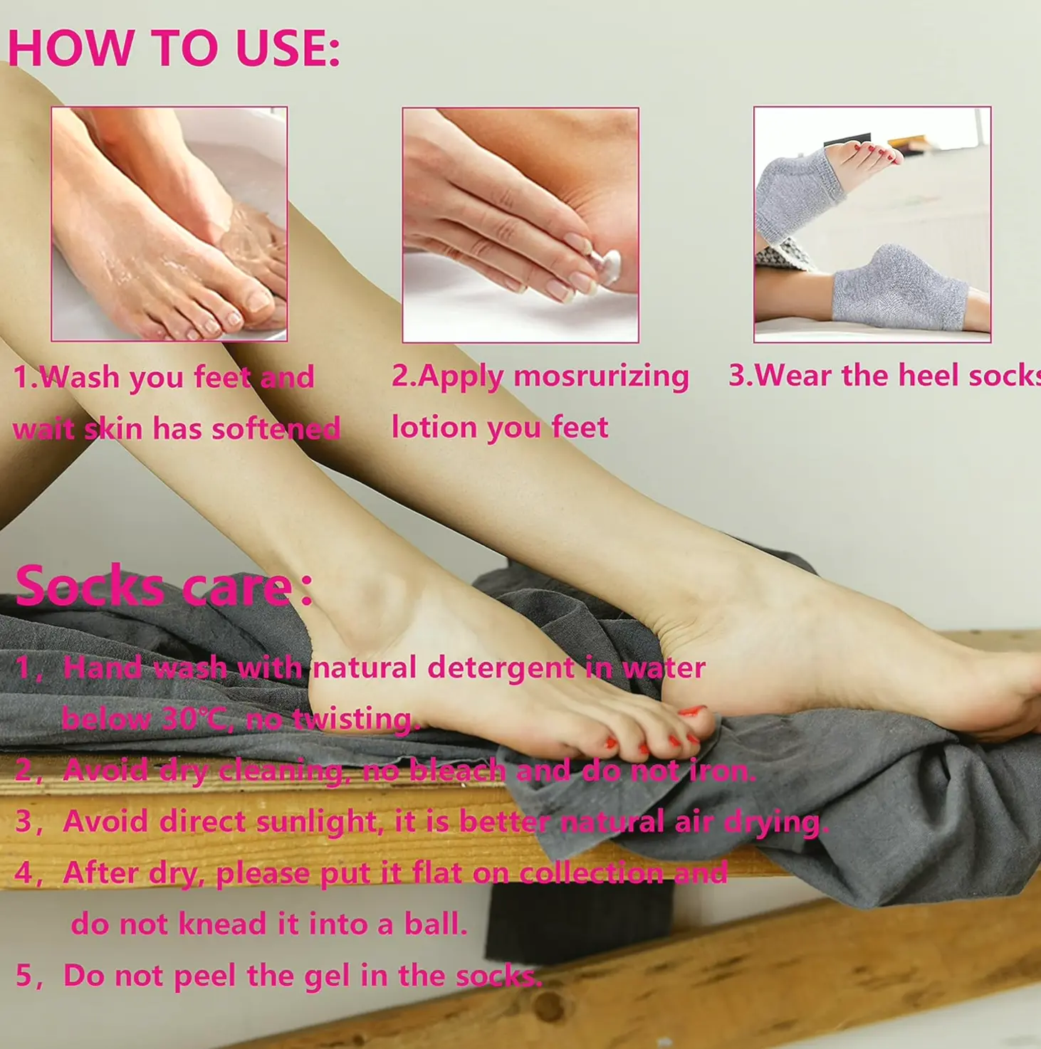 Moisturizing Gel Foot Sleeves, Open Toe Socks