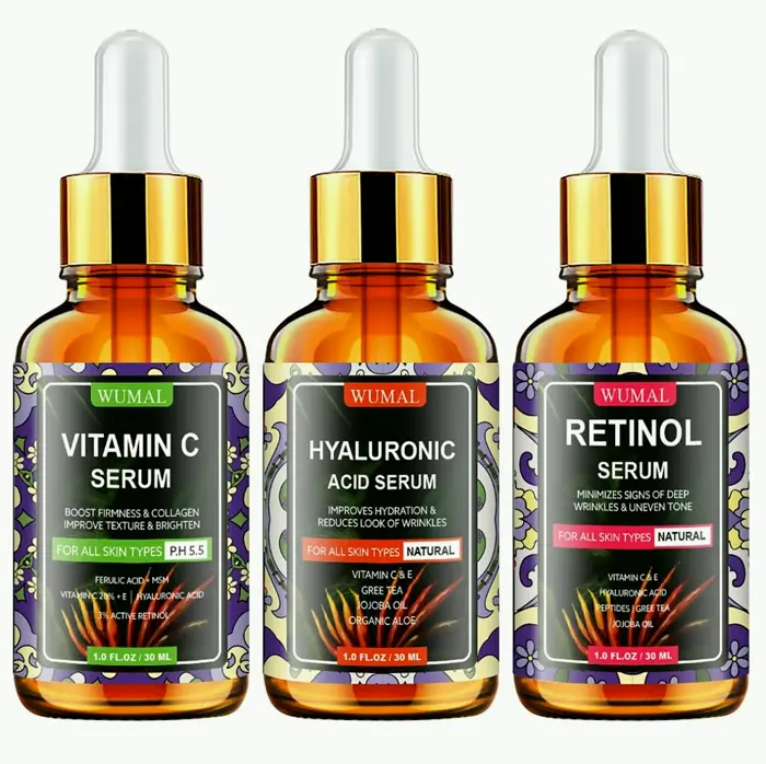 3 Set Face Serums - Vit C, Retinol & Hyaluronic Acid Serums