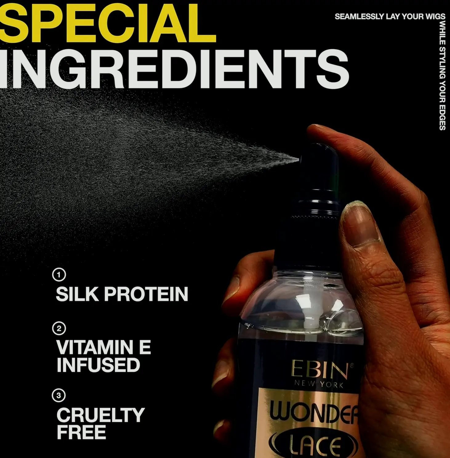 Ebin NY Wonder Lace Glue Spray 3.39oz/100ml - Strong Grip