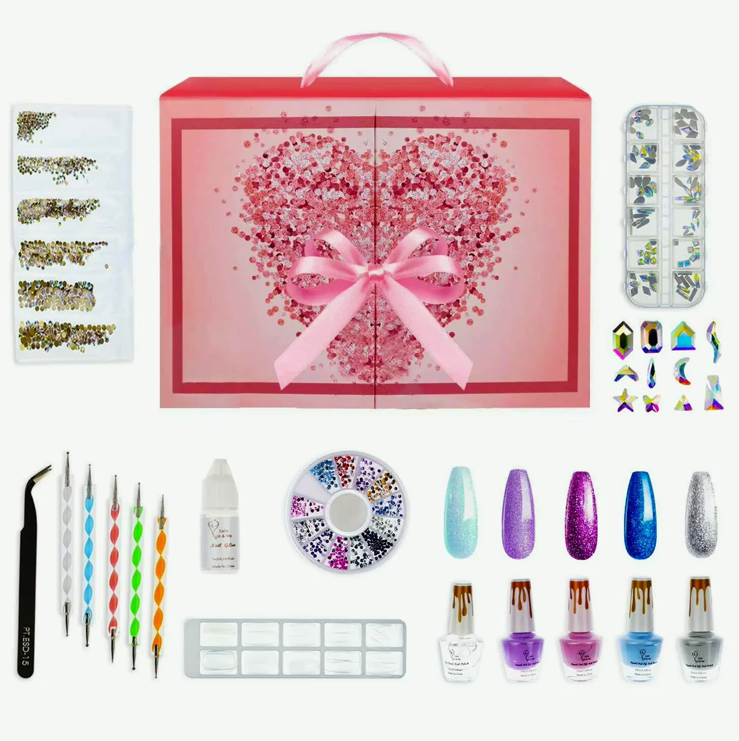 Nail Art Kit for Girls with Gems