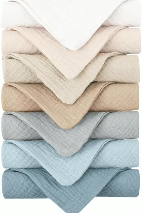 Set of 7 Gentle Cotton Face Towels for Sensitive Skin