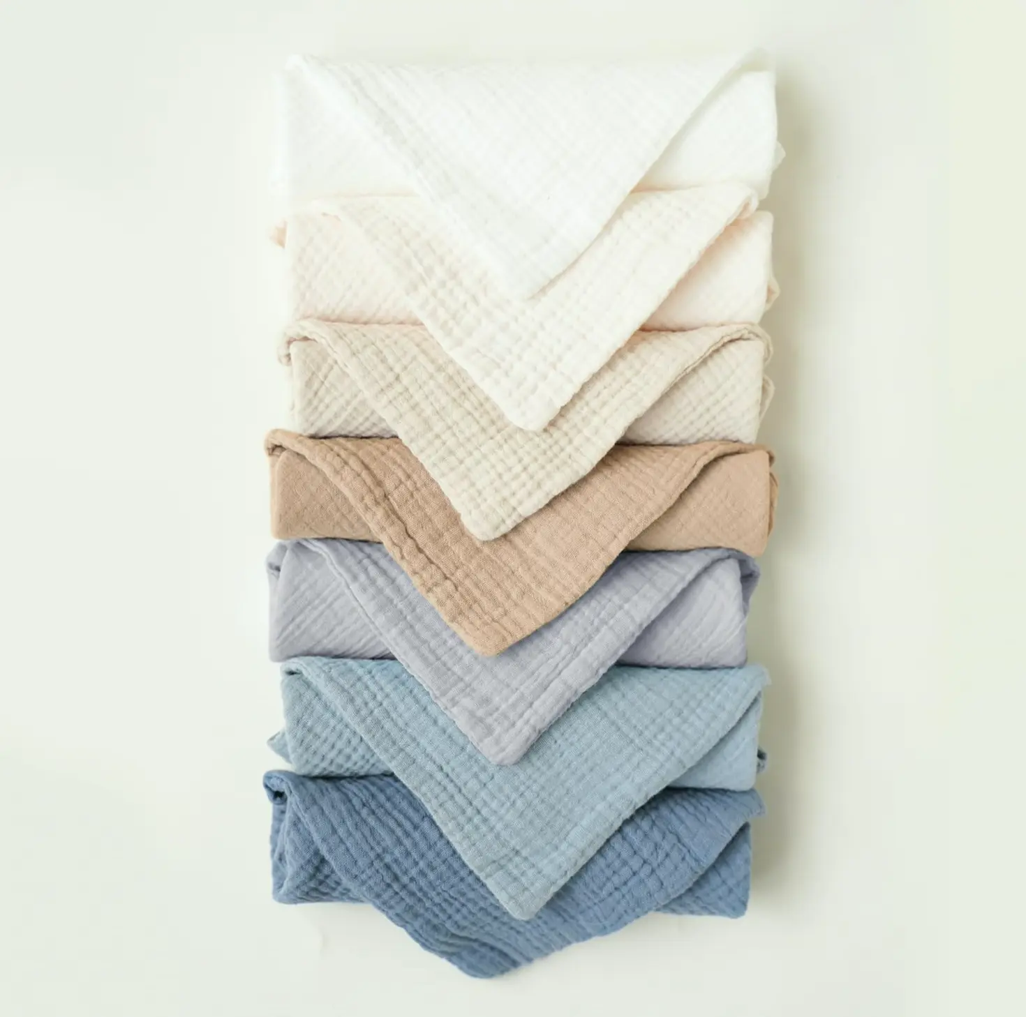 Set of 7 Gentle Cotton Face Towels for Sensitive Skin