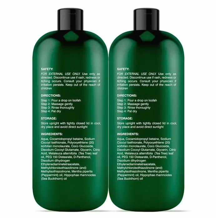 Botanic Body Wash with Tea Tree, Soothes Irritation, 2-Pack