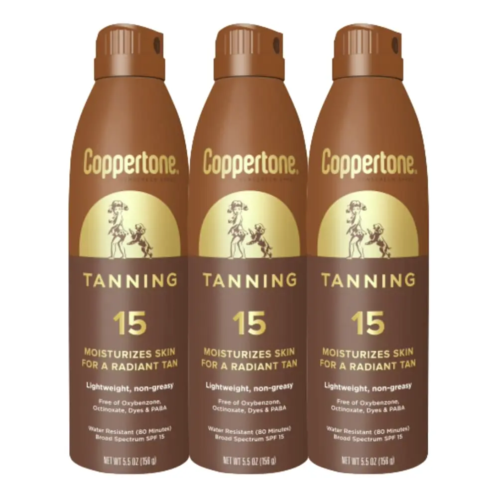 Sunshine Tanning Sun Protection Spray, Water Resistant, Five Oz, 3-Pack