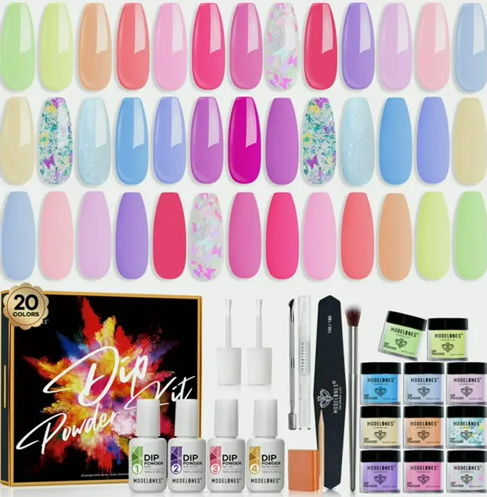 Model One's 32 Pcs Dipping Powder Nail Set Liquid Coat Activator