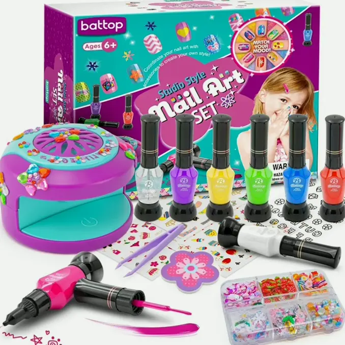 Kids Nail Set with Dryer & 3D Accessories