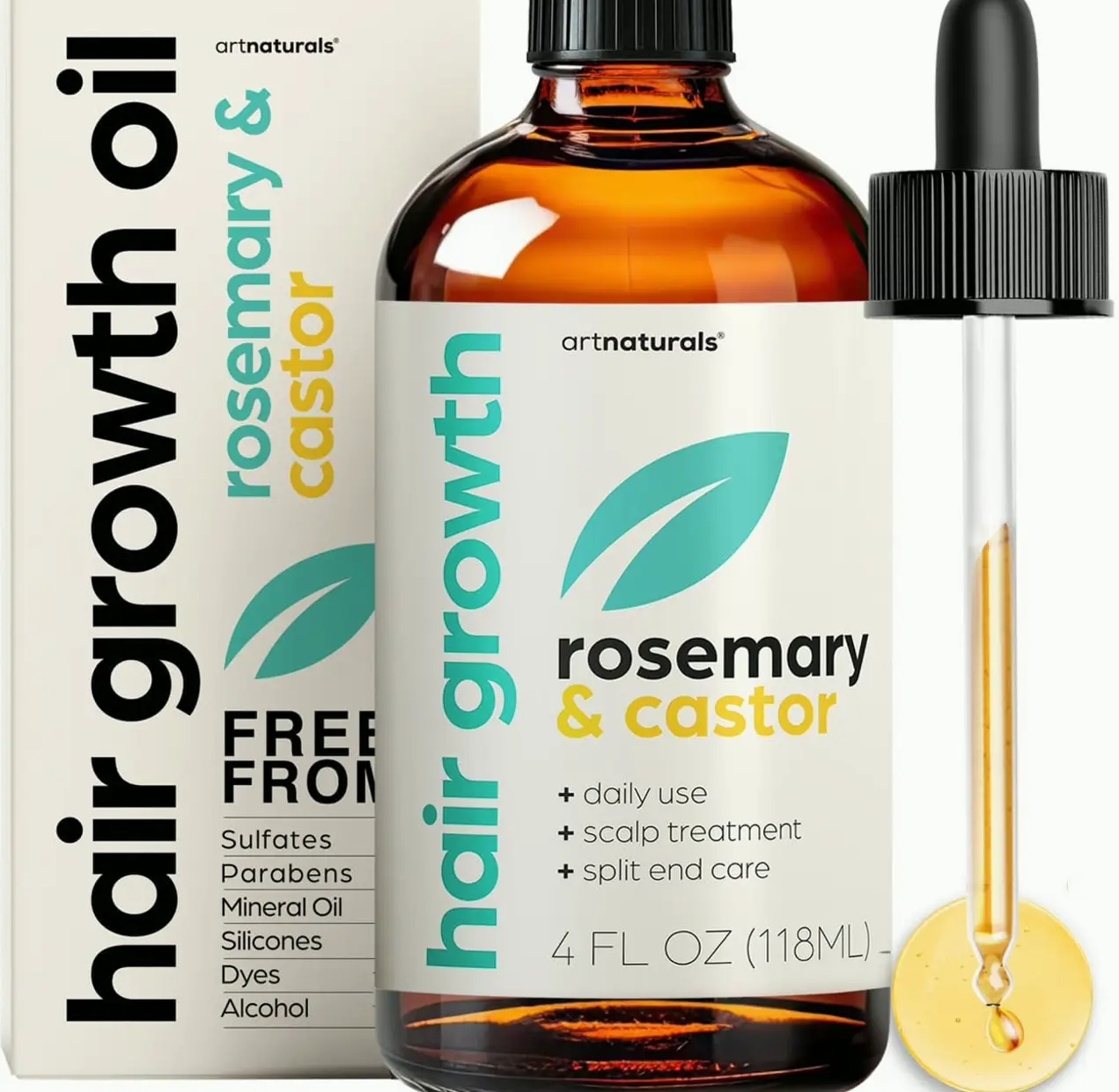 Art Naturals Rosemary-Infused Castor Hair Oil, 4 fl oz