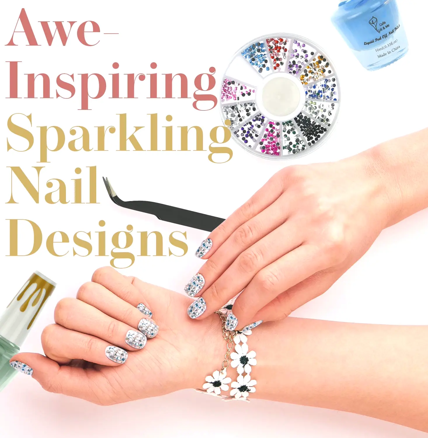 Nail Art Kit for Girls with Gems