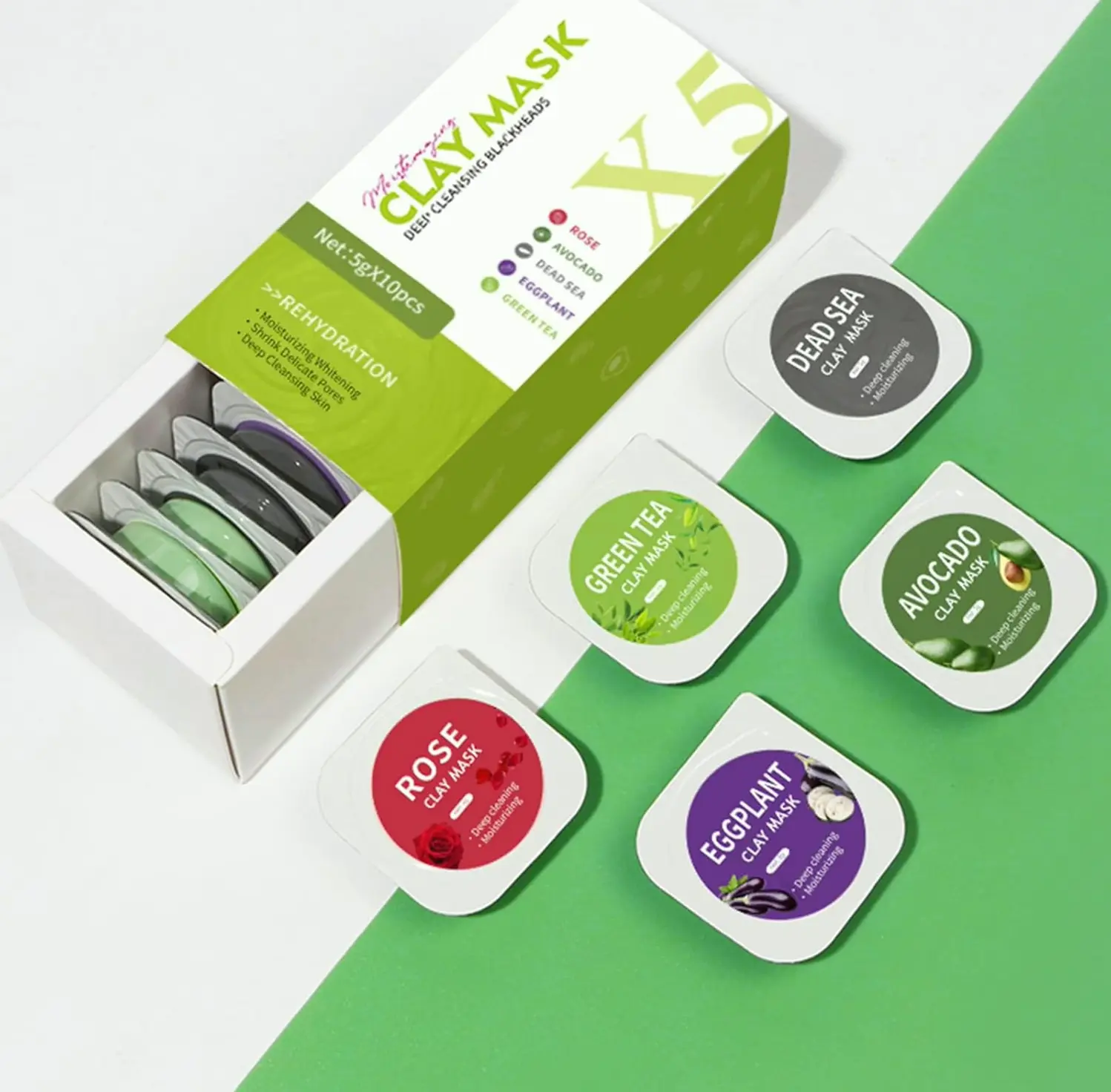 Ten Pods Clay Facial Mask Kit