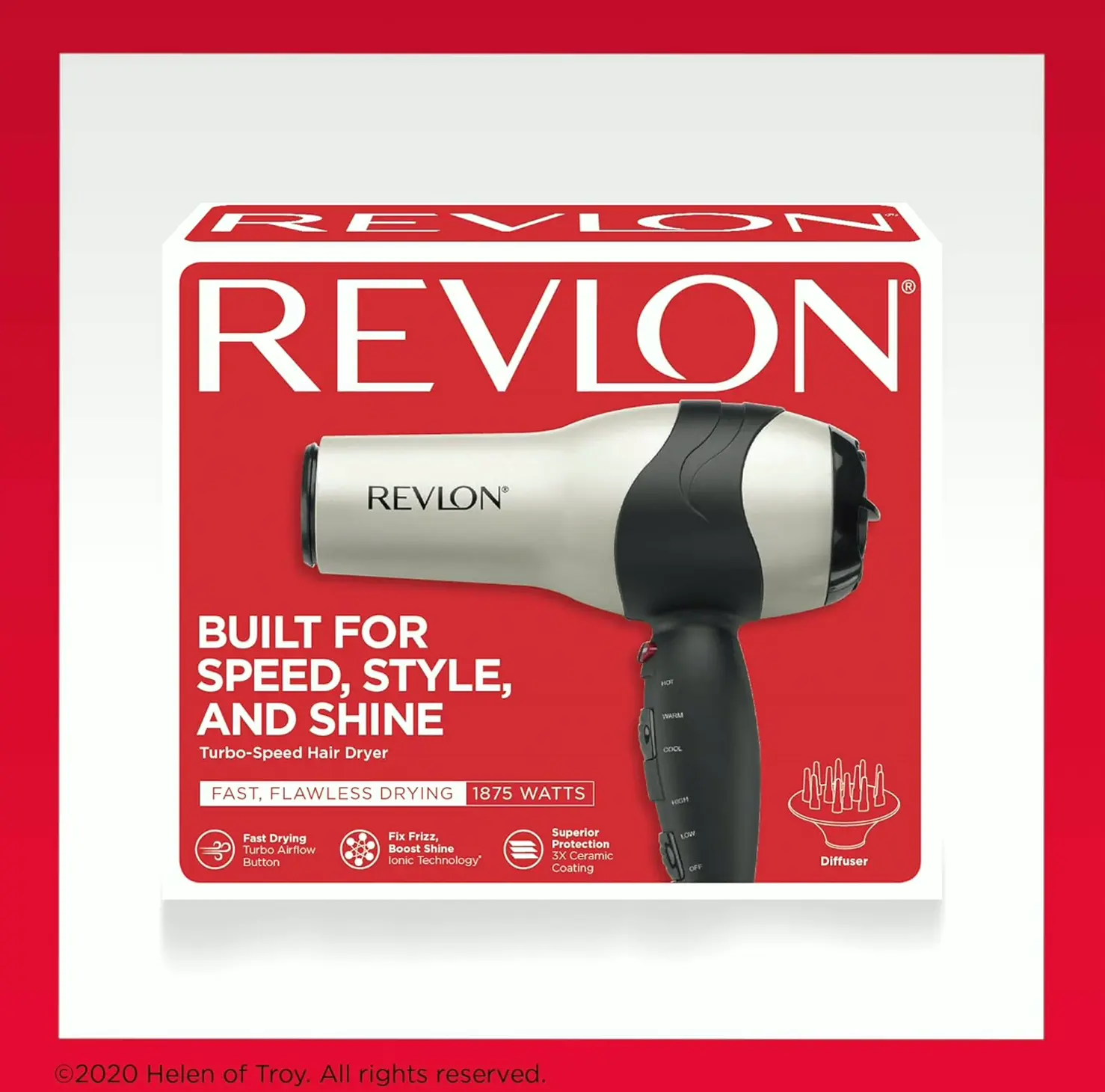 Revlon Turbo Hair Drier, 1875 W Silver