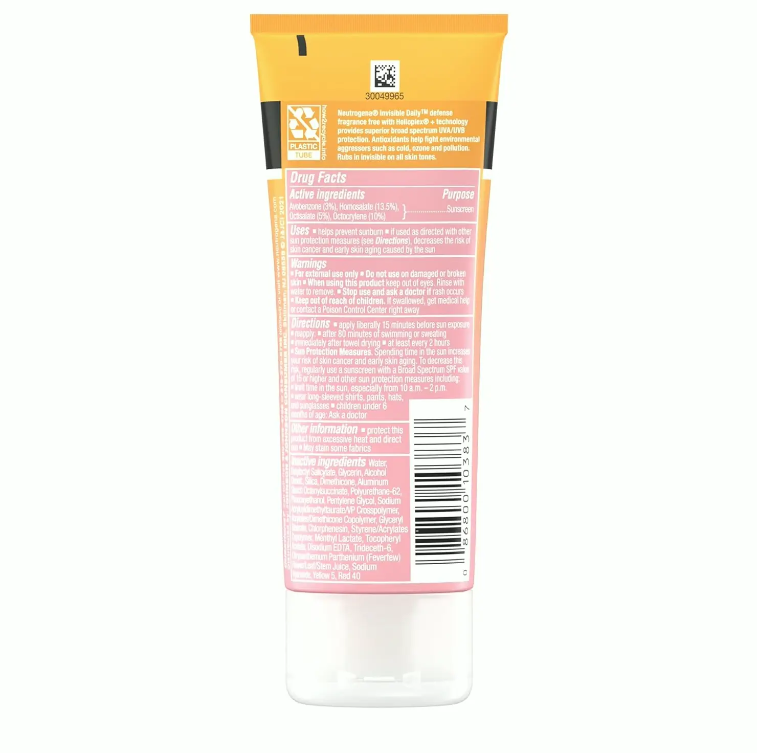 Neutrogena Invisible Sunscreen SPF 60+ Lotion, Without Oxybenzone