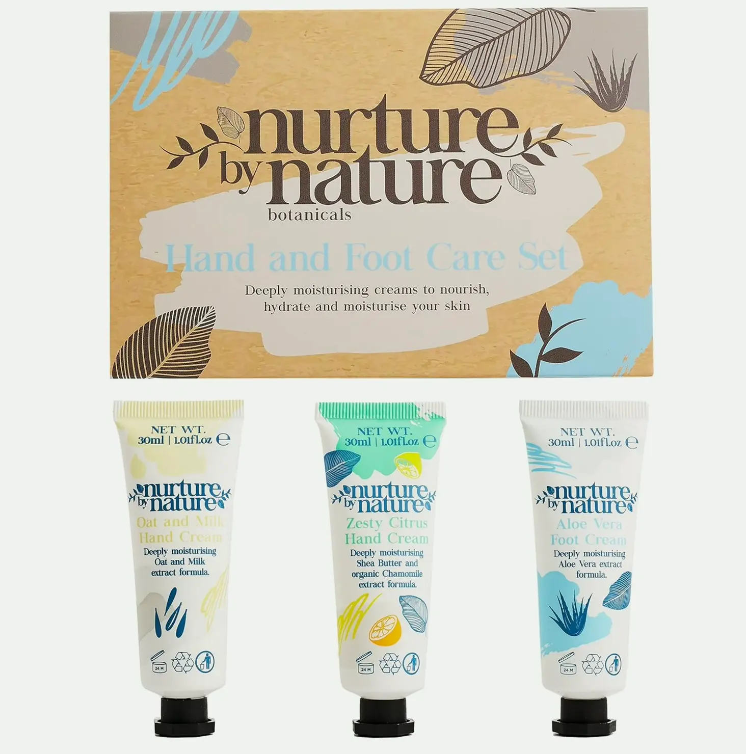 Nurture by Nature Hand & Foot Lotion Bundle: Giftable, Hydrating, Portable Size