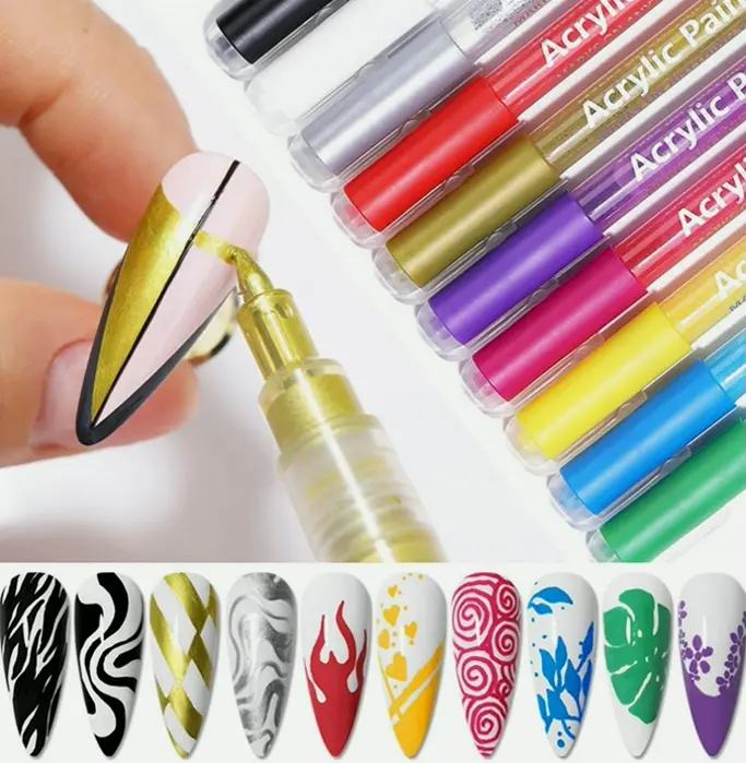 1PC Three-Dimensional Nail Marker, 16 Colors, Fast Dry