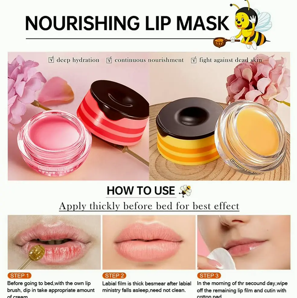 Berry Lip Mask, Honey Hydrating Lip Care
