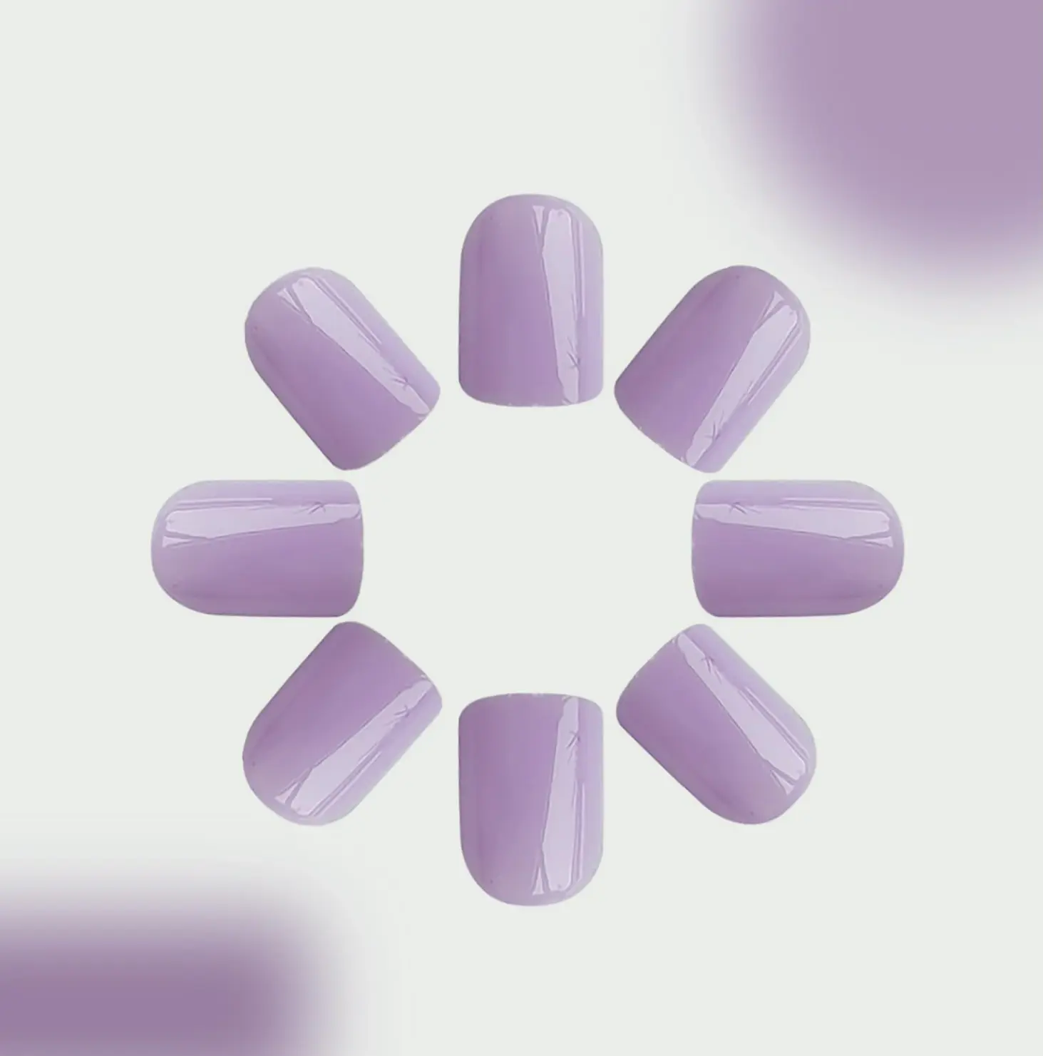 Twenty-Four Pcs Lilac Stick-On Fingernails
