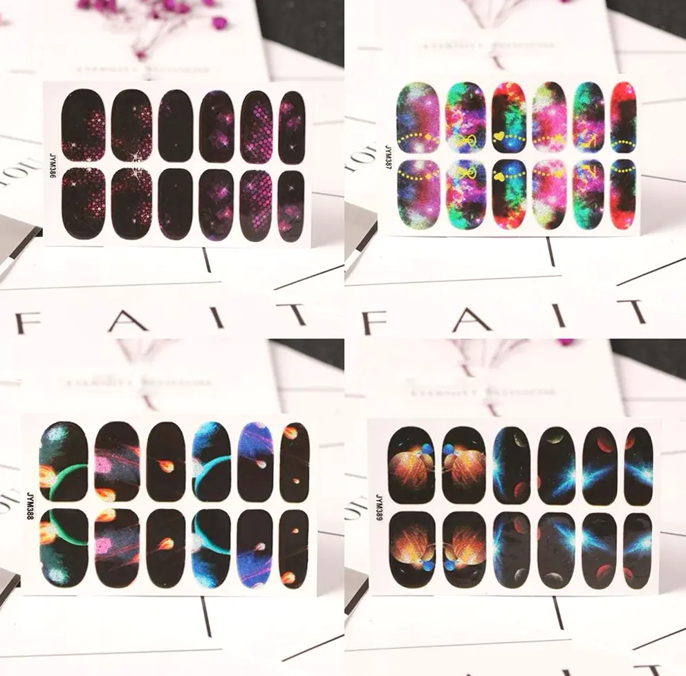 Nail Wraps with File 15-Pack Star Designs