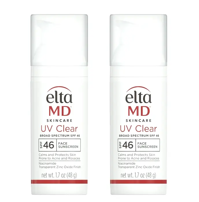 EltaMD UV Clear Facial Sunscreen, Sun Protection Factor Forty-Six, Oil-Free, With Zinc Oxide, (Set of 2)