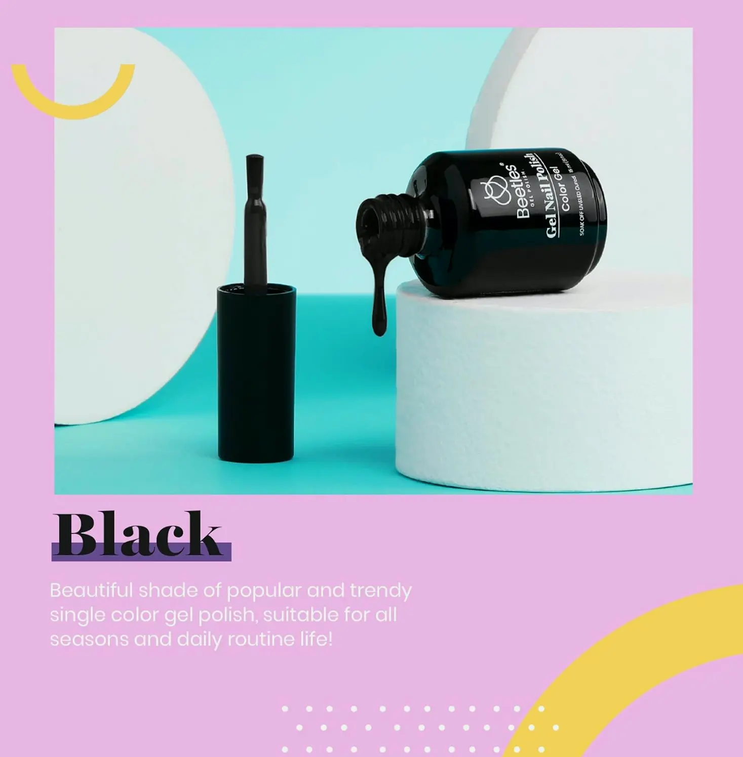 Beetles Gel Nail Polish - Audrey Black 1 pcs