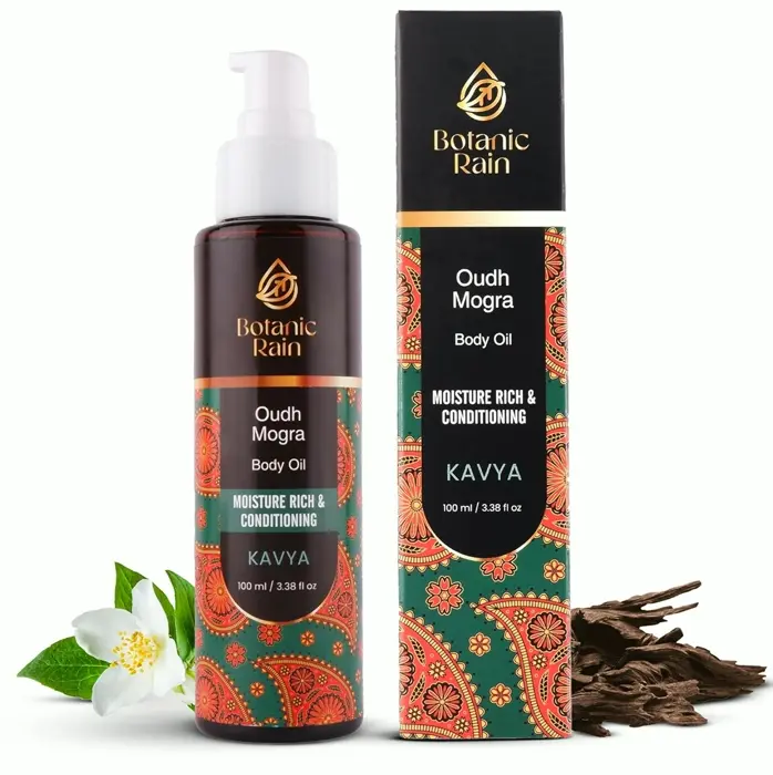 Ayurvedic Natural Body Oil with Agarwood & Jasmine, 3.38 Fl Oz