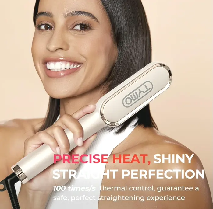 TYMO Hair Styling Straightener - Ceramic Blend, 5 Settings, 20s Quick Heating, Multi Voltage