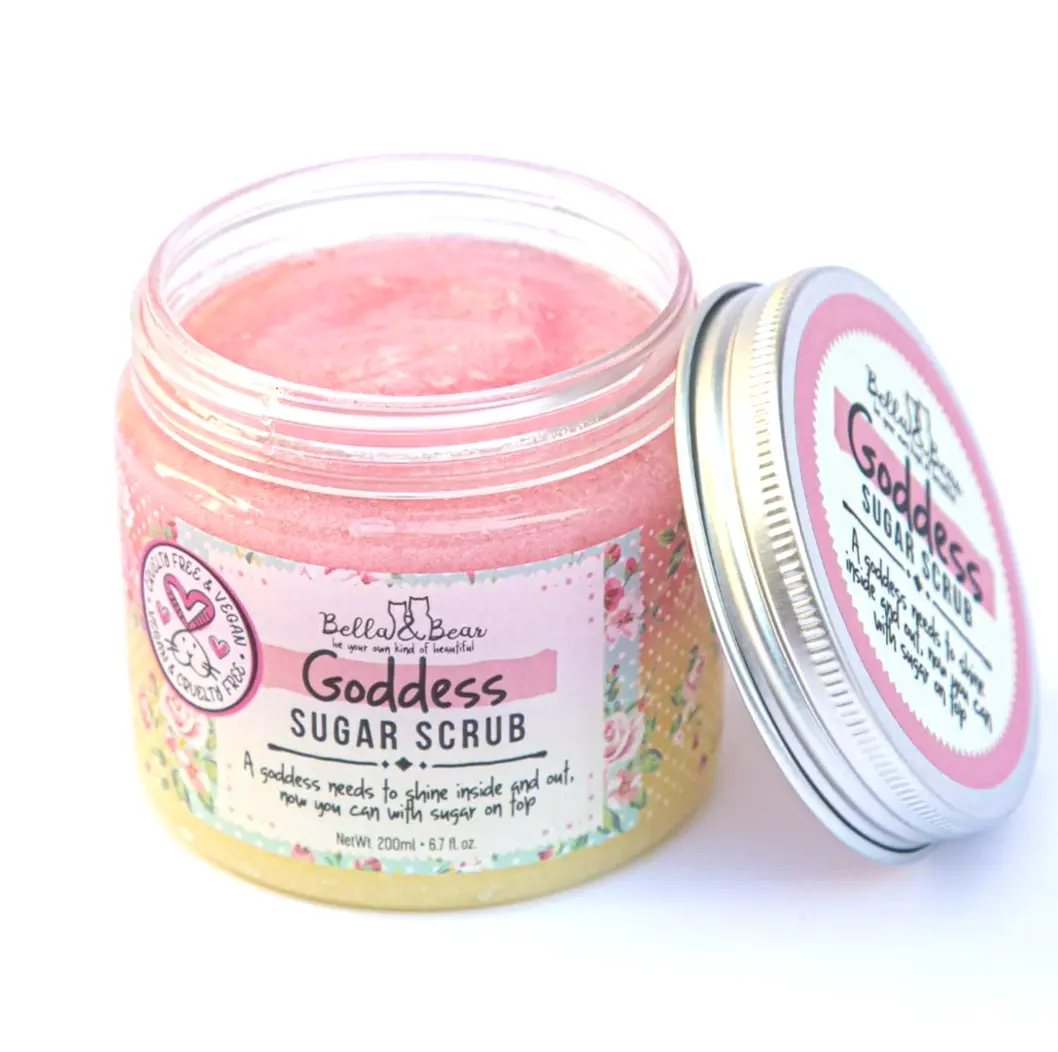 Bella and Bear Goddess Sugar Scrub, Cruelty-Free, Skin Smoother, 6.7oz