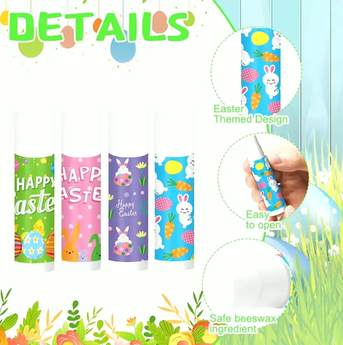 Twenty-Four Pcs Easter Lip Balm Bulk Rabbit Gift Bag Stuffers