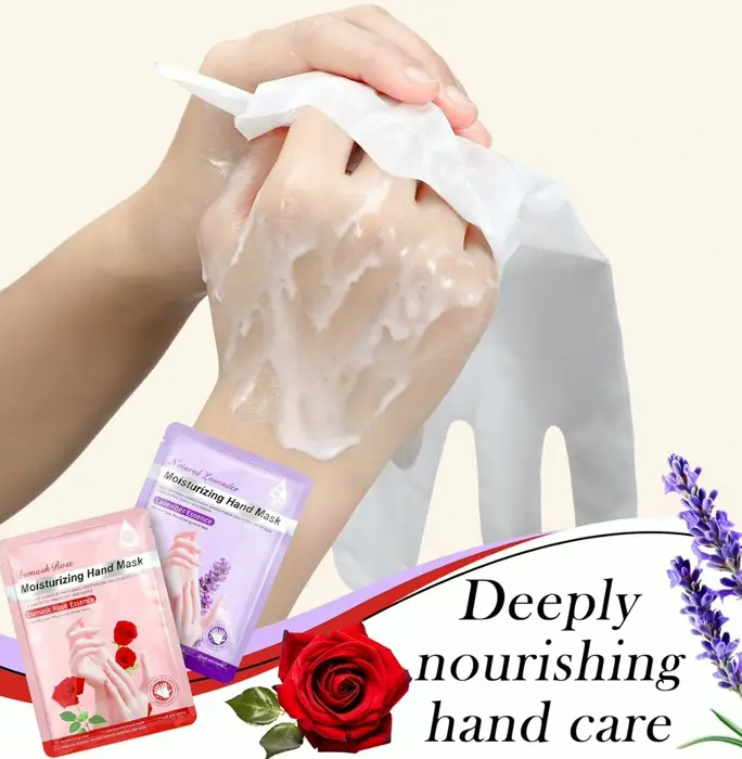 Twenty-Four Pieces Hand and Sole Spa Masks for Girls, Rose-scented and Lavender-scented