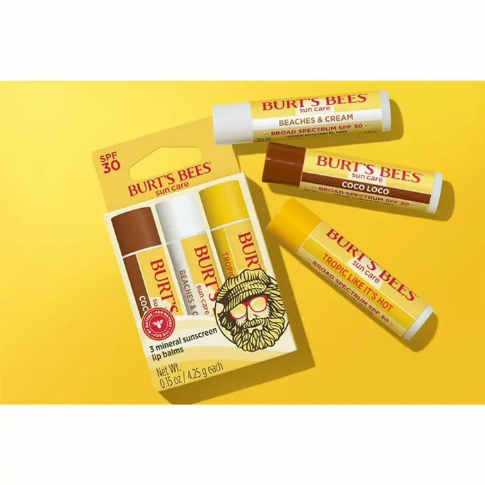 Burt's Sun Care Lip Treatment, 3 Tubes