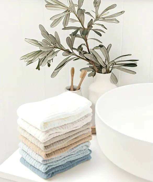 Set of 7 Gentle Cotton Face Towels for Sensitive Skin