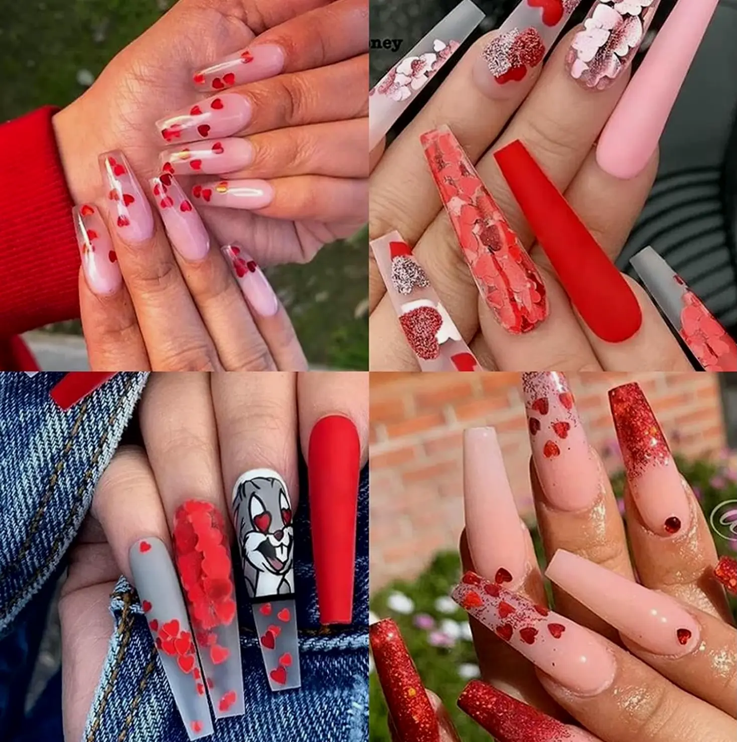 Valentine Nail Glitter Kit 12 Grids Heart Decoration