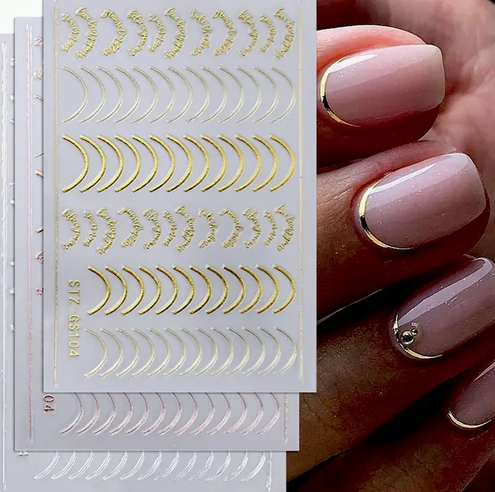 3D French Tip Nail Art Decals