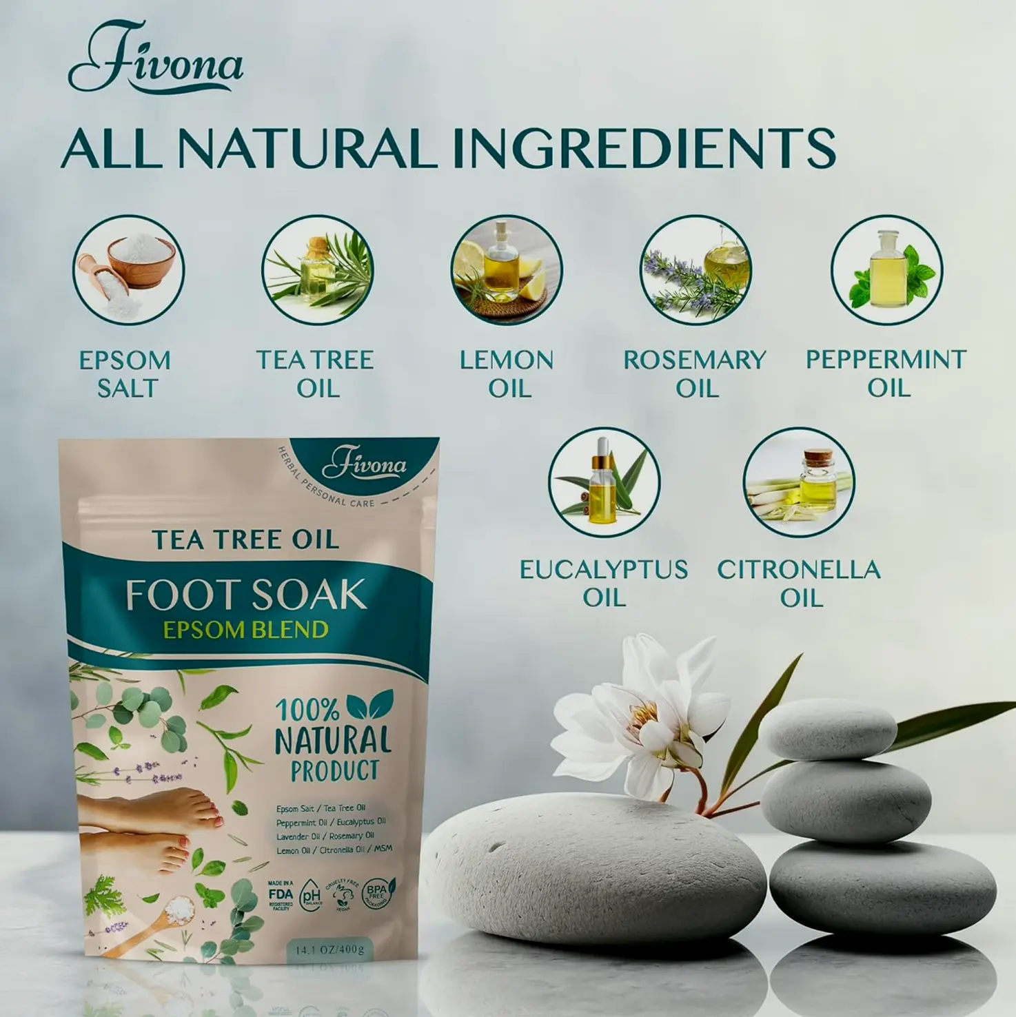 Foot Spa Set 4 in One - Tea Tree Mixes, Urea Cream