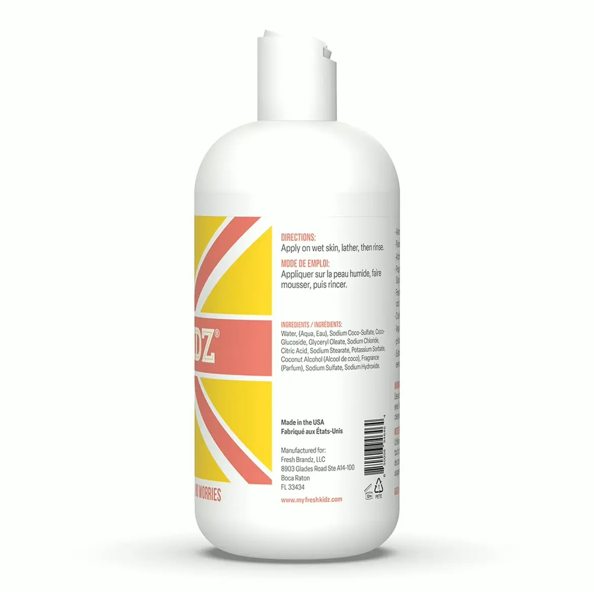 Pure Kidz Shower Wash for Children & Teens - Gentle Cleanser - Girls "Coral", 16.9 Fl.Oz