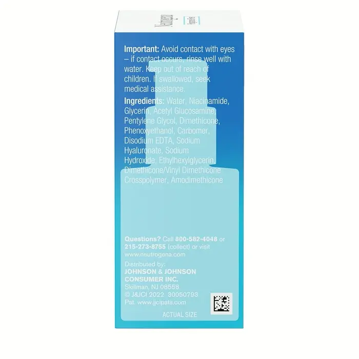 Neutrogena Face Serum containing Hyaluronic Acid + Niacinamide, Scent-Free, 1 oz