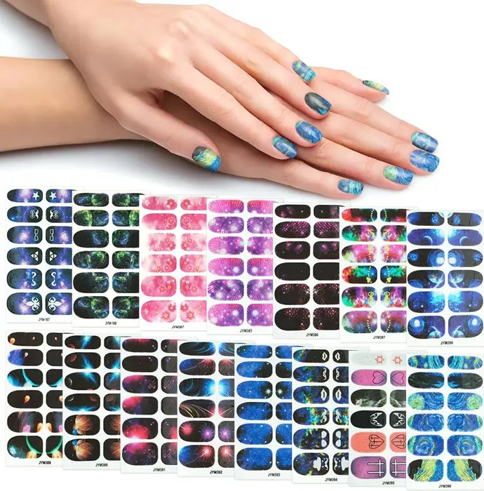 Nail Wraps with File 15-Pack Star Designs
