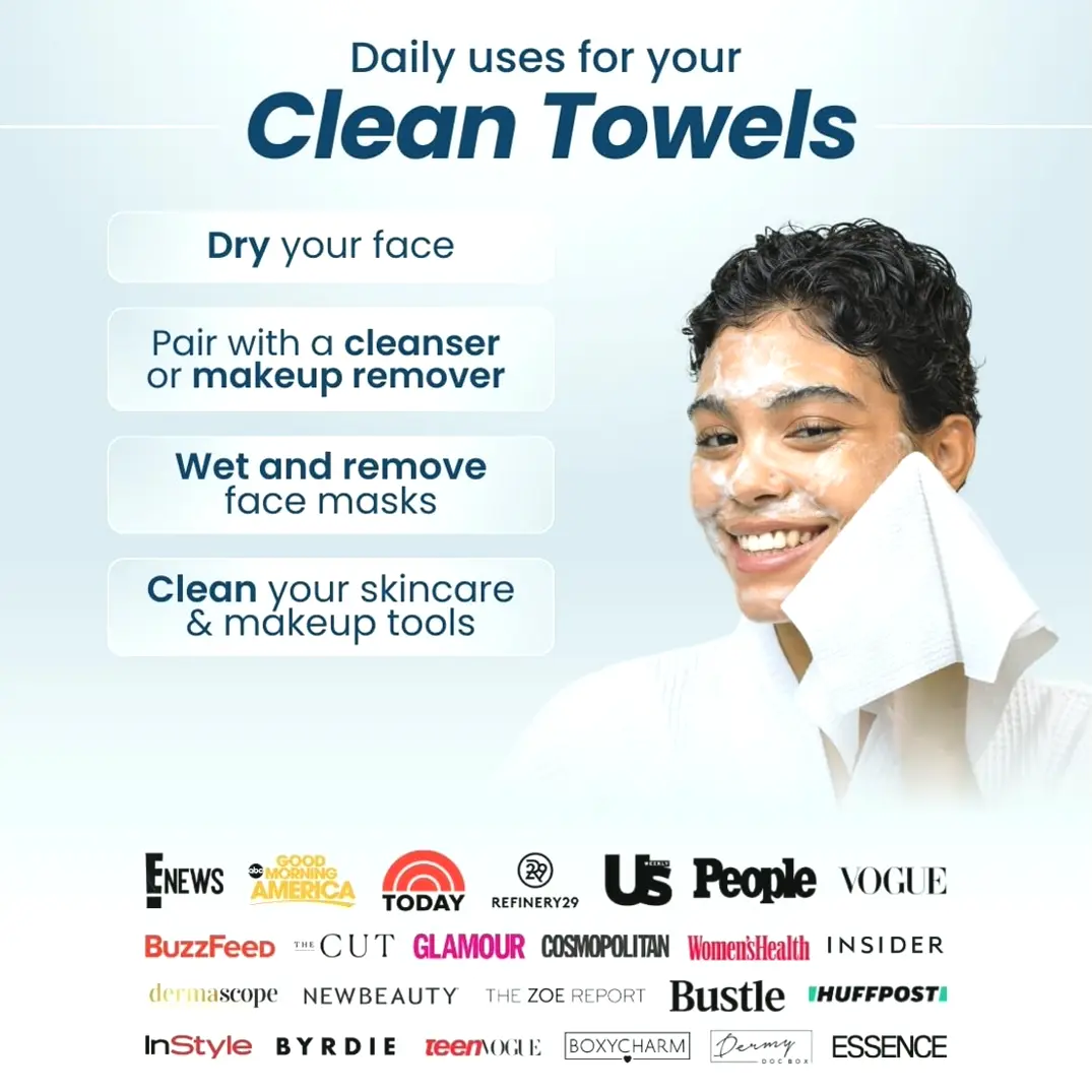 Clean Skin Club Single-use Face Towels Large™ Ultra Soft Set of 50