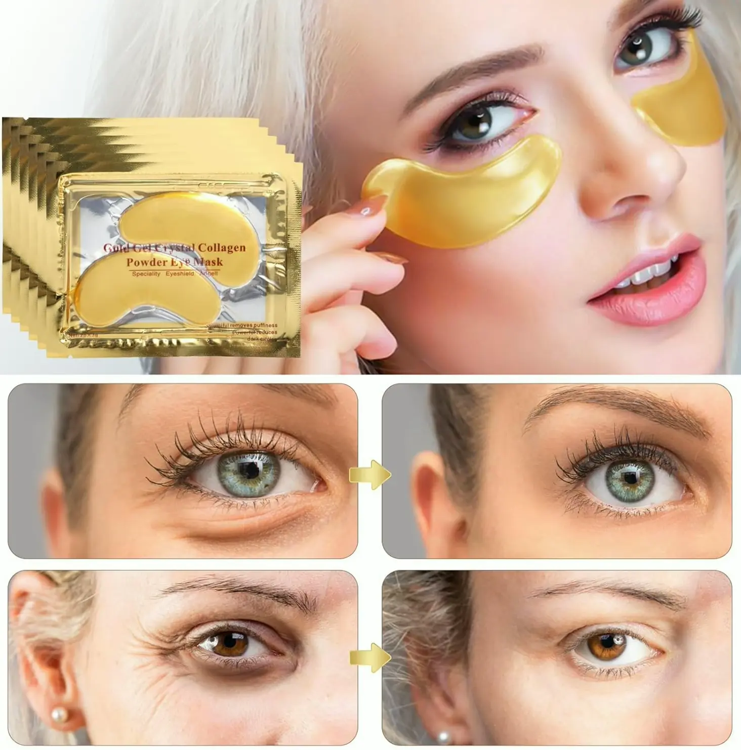 POSTA 24-Karat Gold-infused Eye Mask Care, 50 Pairs