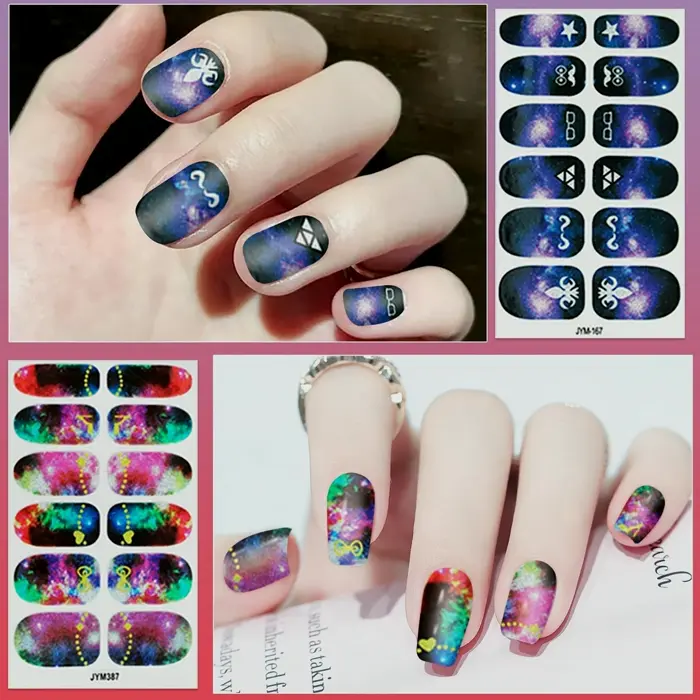 Nail Wraps with File 15-Pack Star Designs