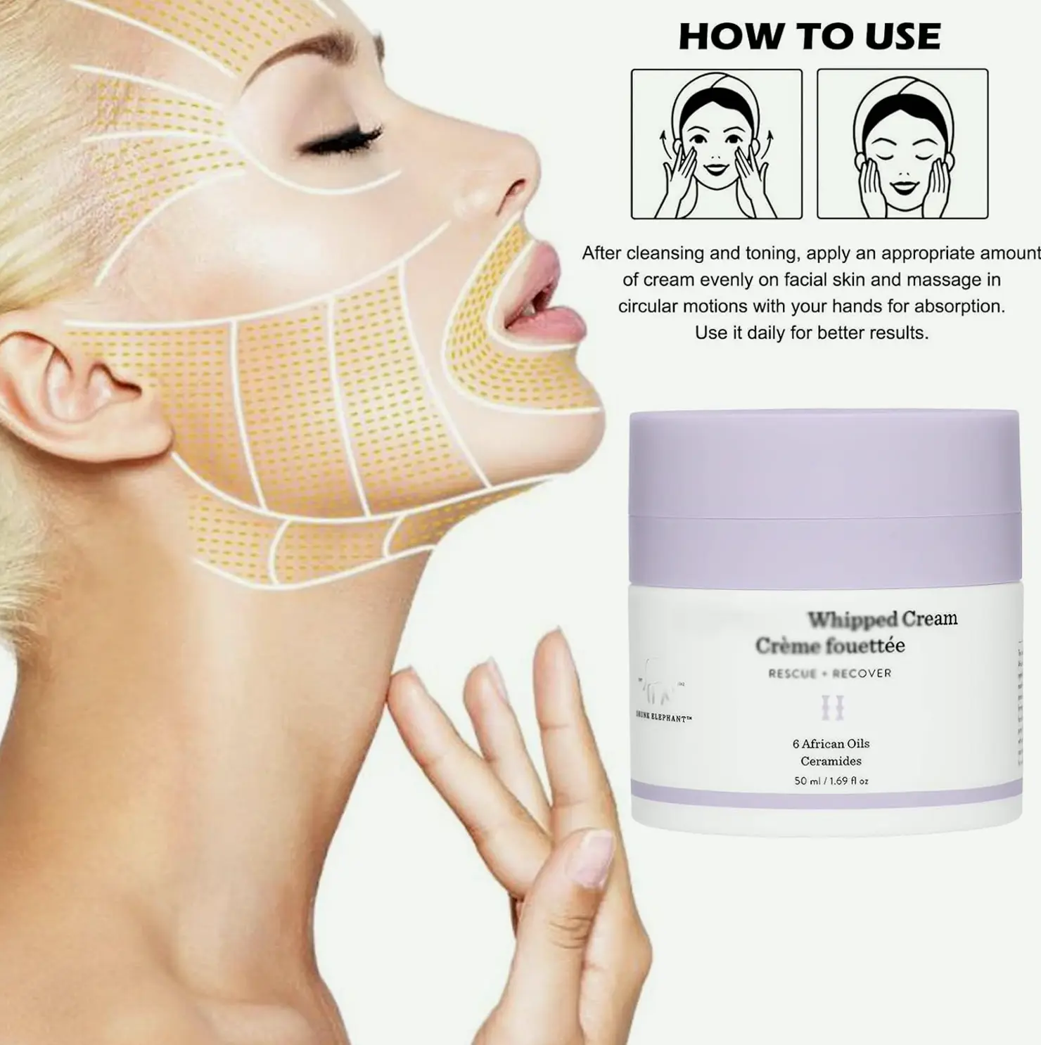Moisturizer Care for Ladies, Protein Face Whipped Cream