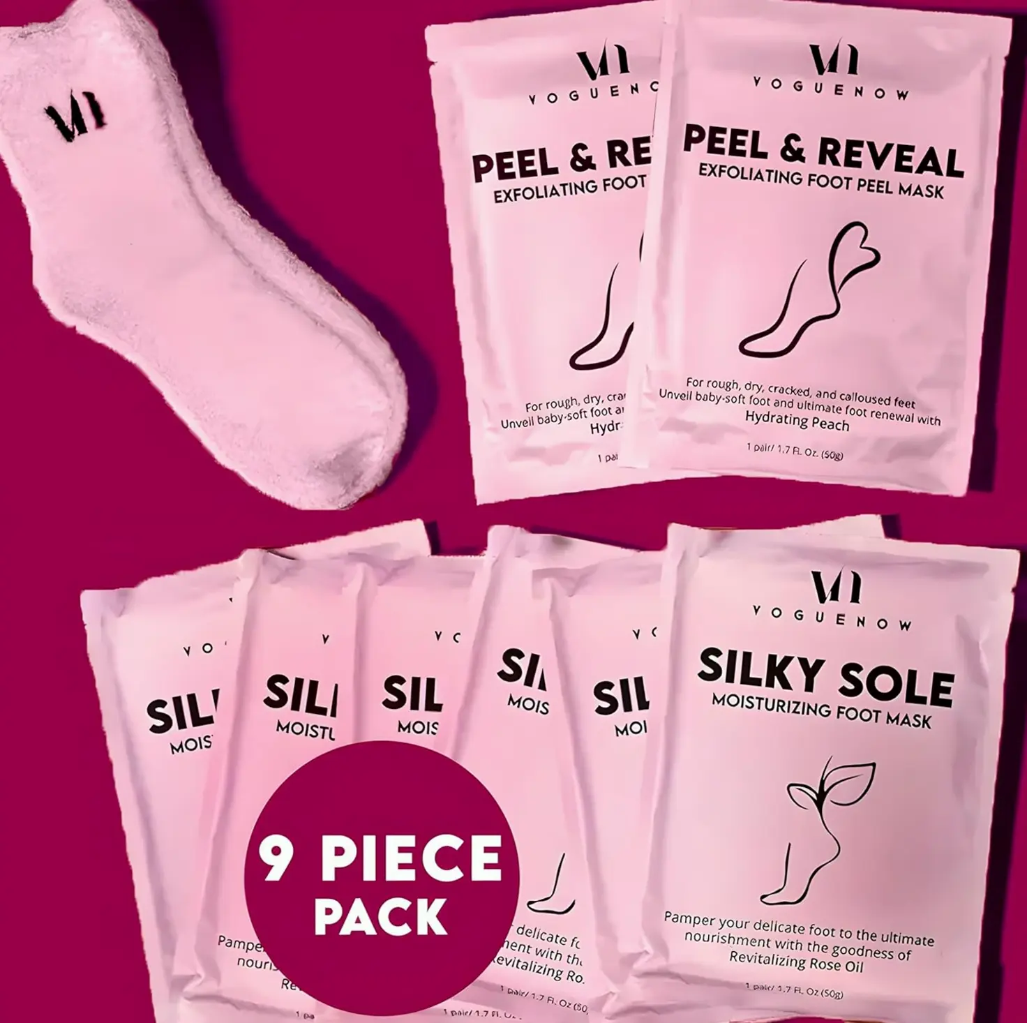 Foot Care Set (Bundle of 8) - Moisturizing & Exfoliating Booties