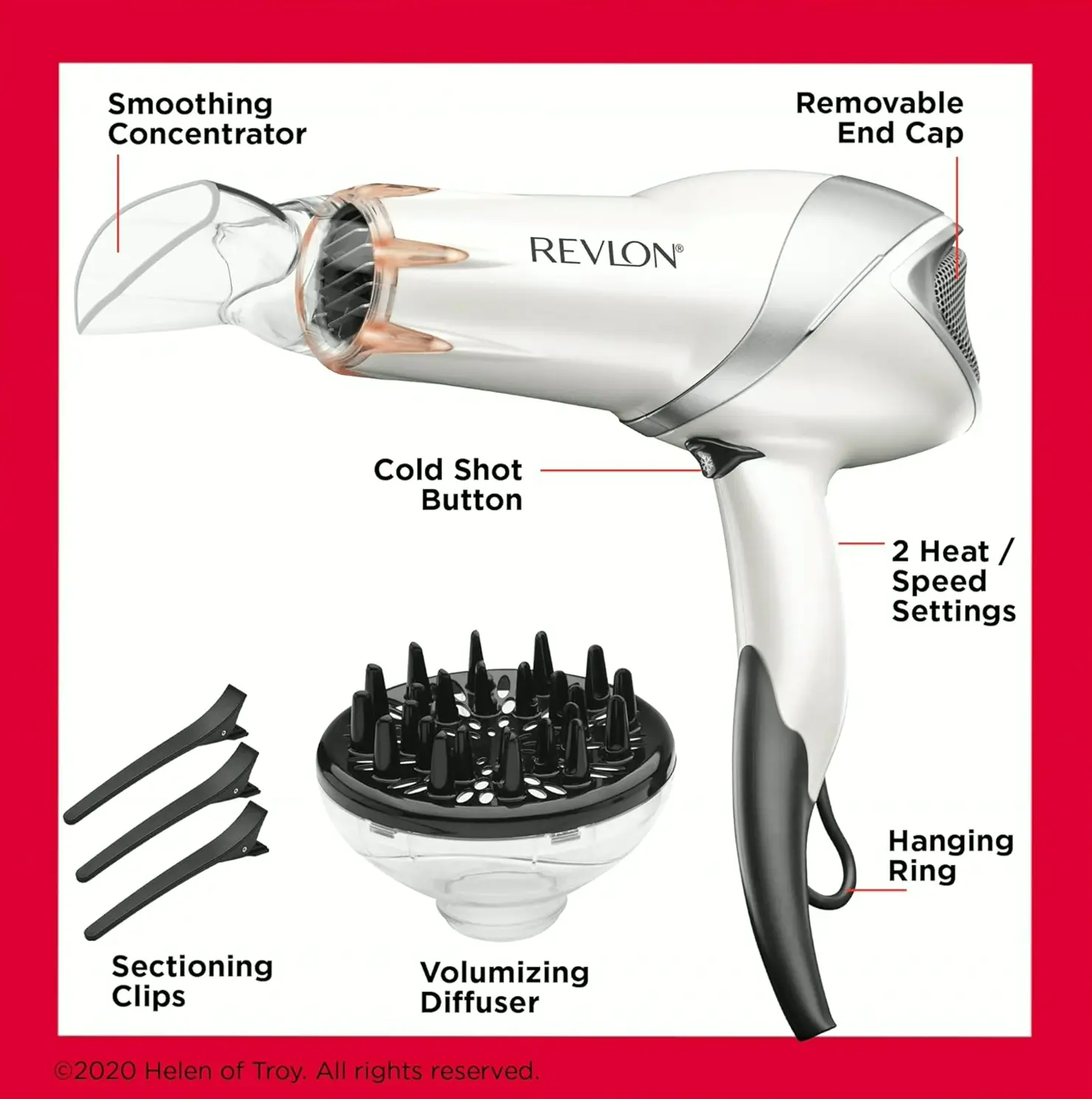 REVLON IR Blow Dryer 1875 Watts White