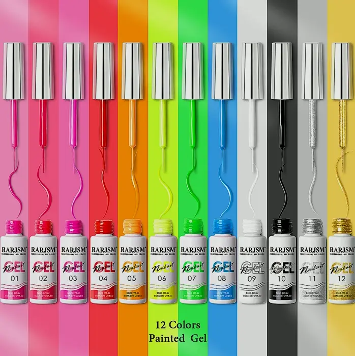Twelve Color Nail Kit - Pink Silver Manicure Tools