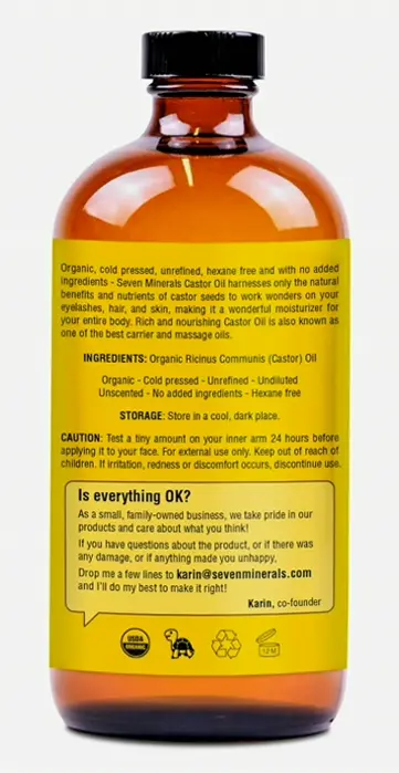 Pure Castor Oil - 16oz Glass Container