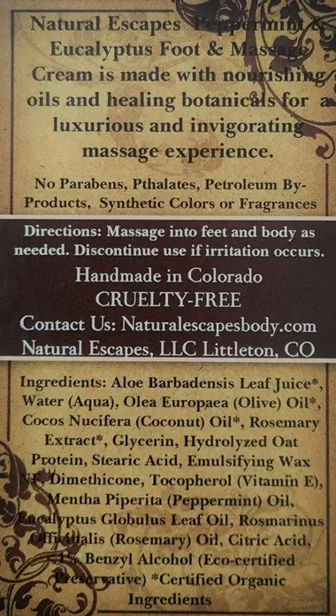 Peppermint, Herb & Eucalyptus Therapeutic Feet Cream - Repairs & Moisturizes