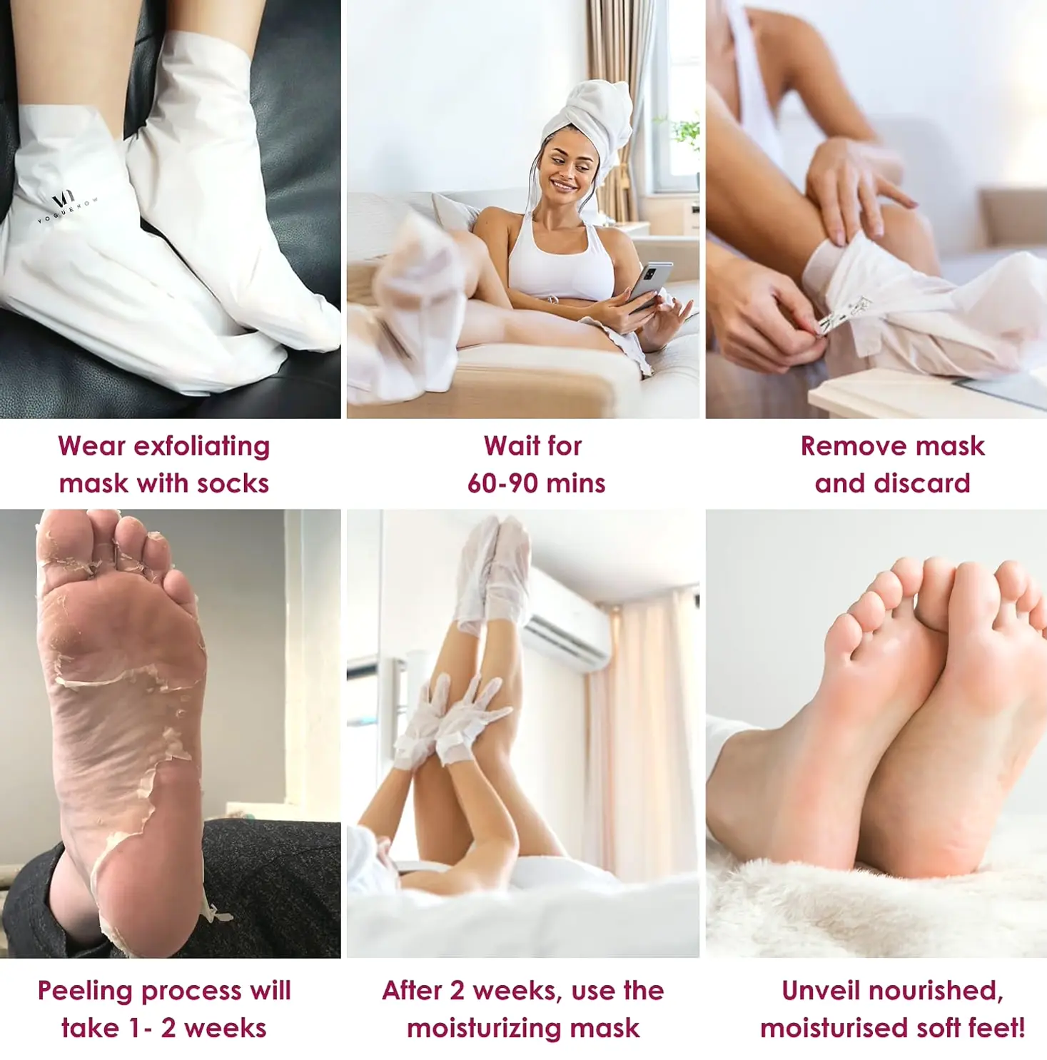 Foot Care Set (Bundle of 8) - Moisturizing & Exfoliating Booties