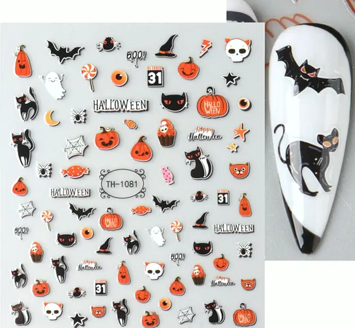 Spooky Luminous Nail Decals Pack
